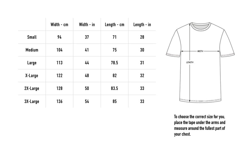 Size chart for Embroidered Less Is More Tee - White